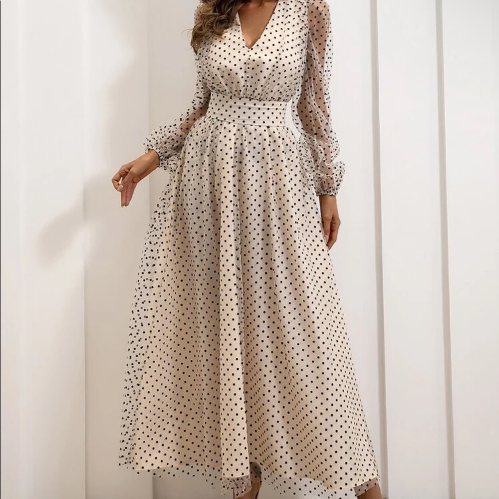 Shein polka dot maxi dress
